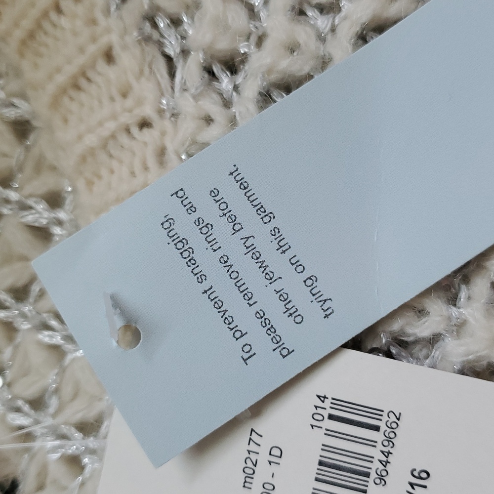 NWT Lane Bryant Ivory Silver Lurex Sequins Sweater. Size 14/16. - Picture 8 of 14